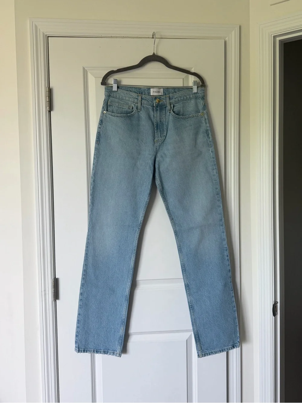 Frame Denim Light Blue Straight-Leg Jeans - Picture 2 of 7